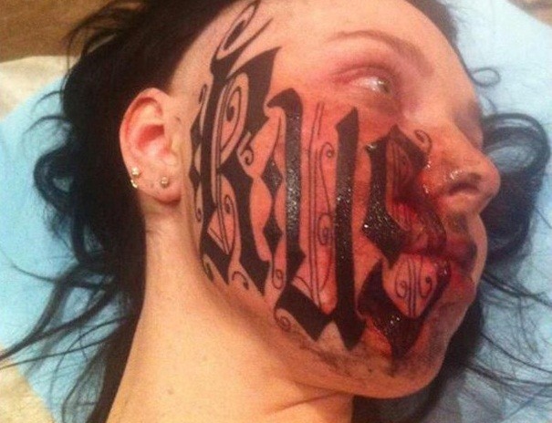 Russian Woman's Boyfriend's Name Tattooed on Face - after First Date
